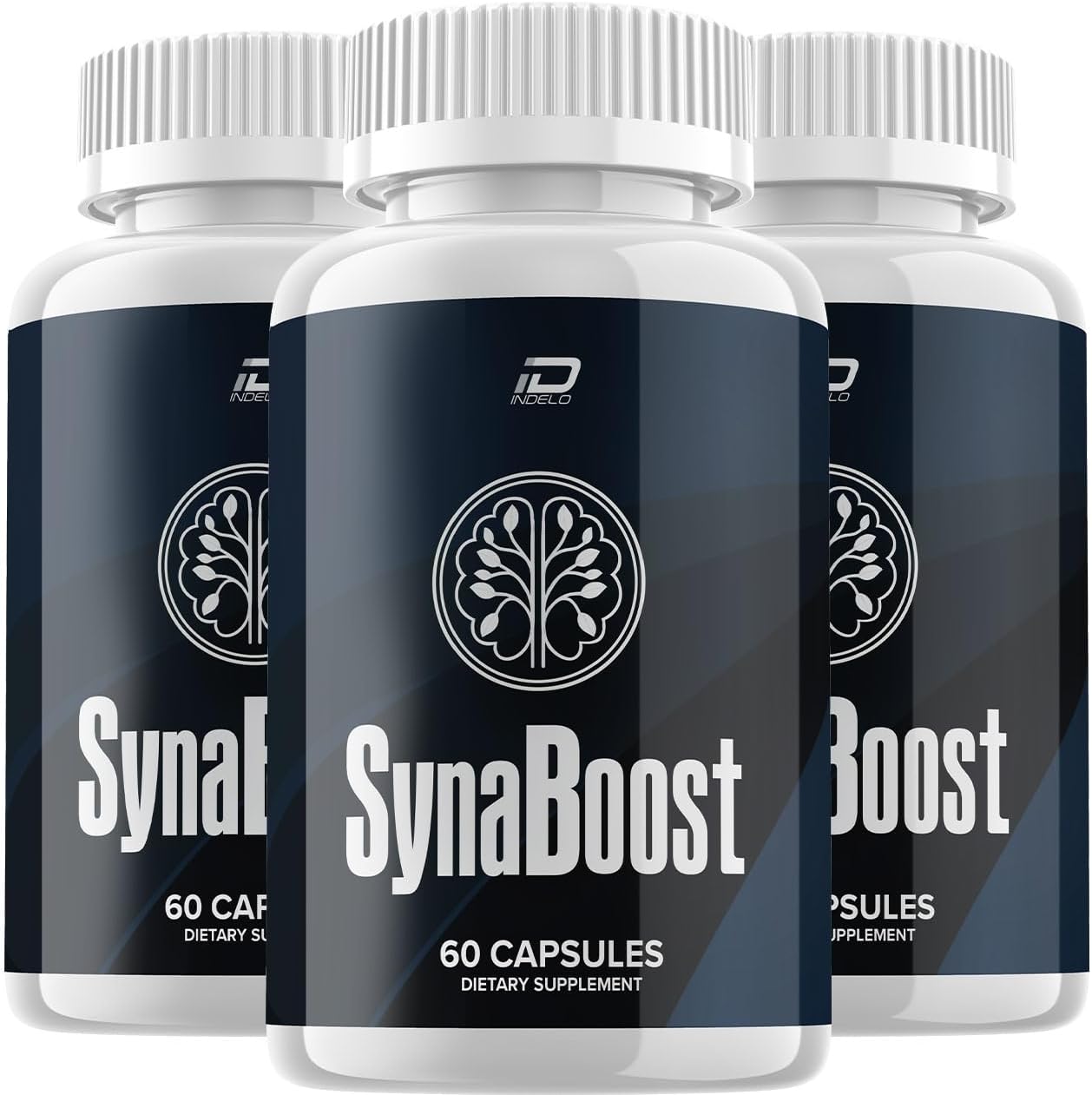 3 Pack of Indelo SynaBoost Brain Supplement Capsules - All-Natural Formula for Memory and Focus Support with Maximum Strength - 180 Capsules