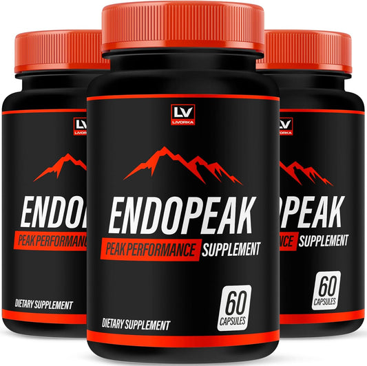 3 Pack of LIVORKA Endopeak Male Performance Supplement - 180 Capsules for 3 Months, Endopeak Pills for Men with Positive Reviews