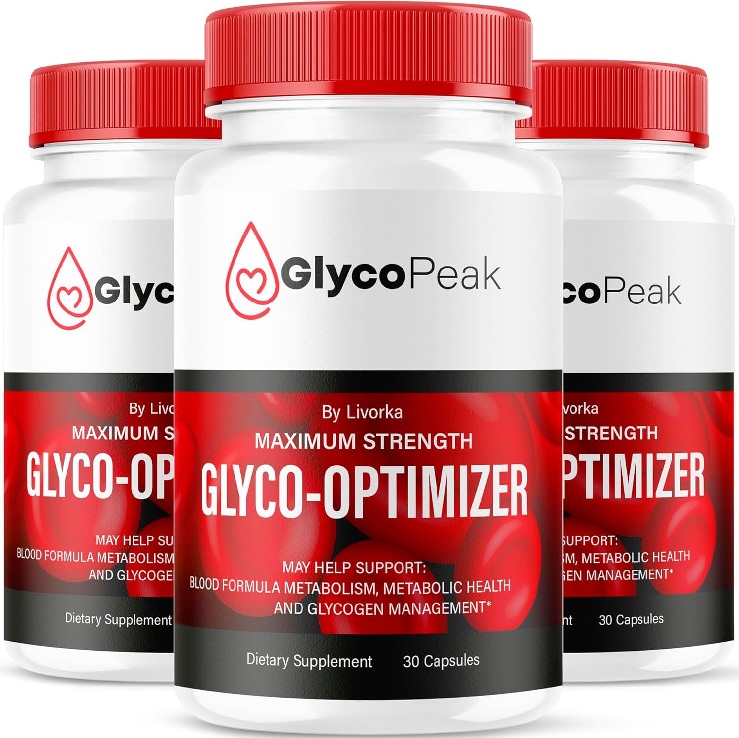3 Pack of LIVORKA Glyco Peak Optimizer Blood Support Supplement Capsules - 90 Capsules for 3 Months
