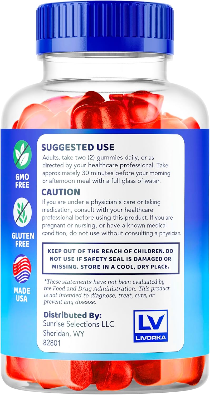 3 Pack of LIVORKA Microbio ME Gummies for Men - All Natural Support Supplement, 180 Gummies for 3 Months
