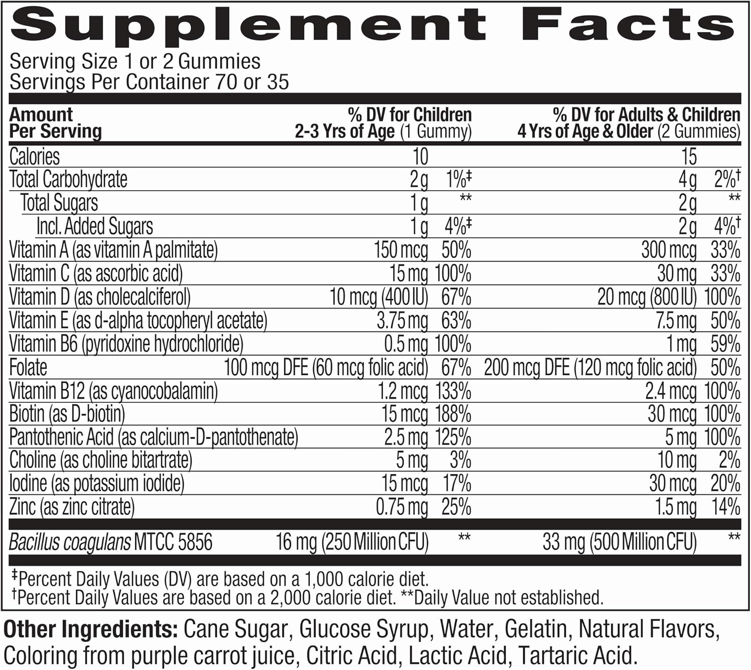 3 Pack of OLLY Kids Multivitamin + Probiotic Gummy Supplements, 70 Berry Flavored Chewables - Vitamins A, C, D, E, B, Zinc, Probiotics included