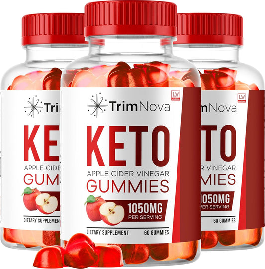 3 Pack of TrimNova Keto ACV Gummies - 1050MG Formula, 180 Gummies for 3 Months