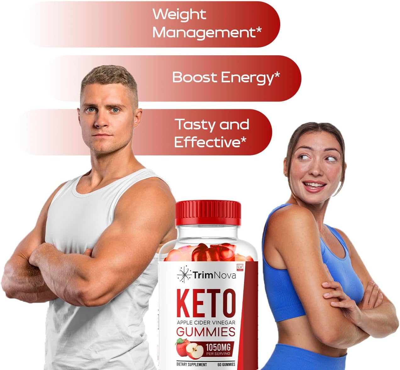 3 Pack of TrimNova Keto ACV Gummies - 1050MG Formula, 180 Gummies for 3 Months