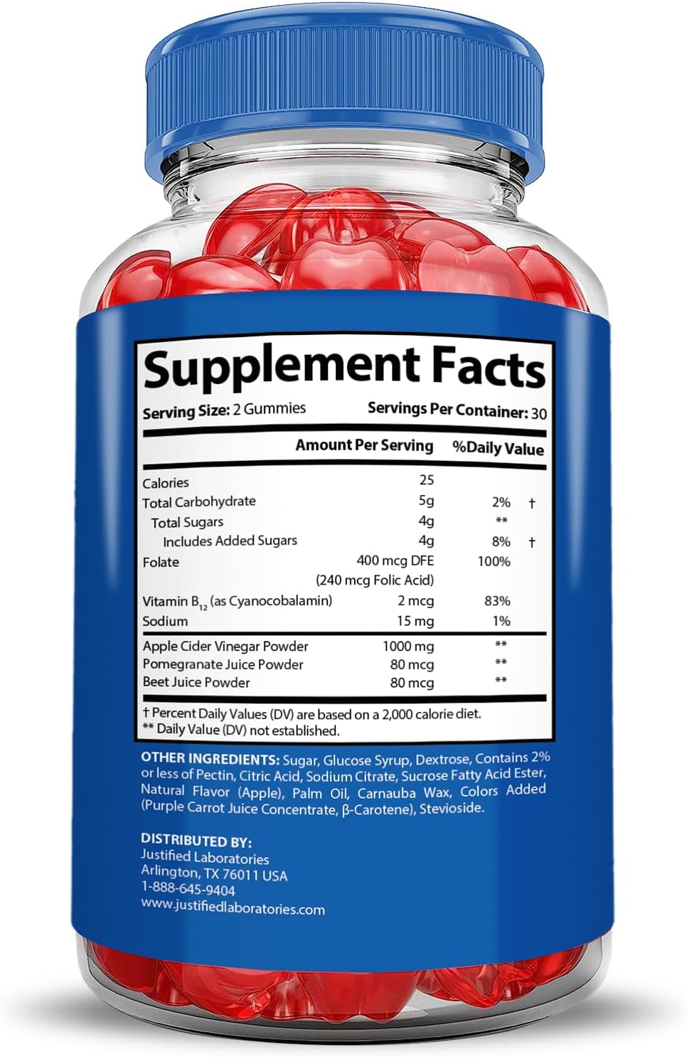 3 Pack SlimCandy Keto ACV Gummies 1000MG - Apple Cider Vinegar with Pomegranate & Beet Juice - Vegan Non GMO - 180 Gummys