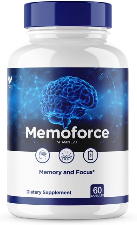 3 Pack Vitamin Evo Memoforce Cognitive Health Supplement (180 Caps) - Advanced Formula for Memory and Brain Support
