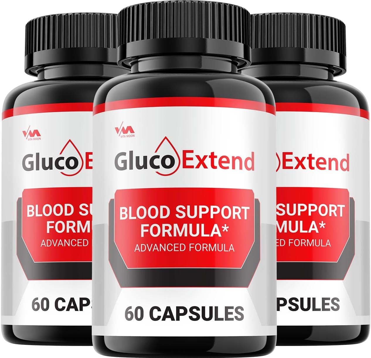 3 Pack Vitamoon Gluco Extend Supplement Capsules - Advanced Maximum Strength Formula with Positive Reviews (180 Count)