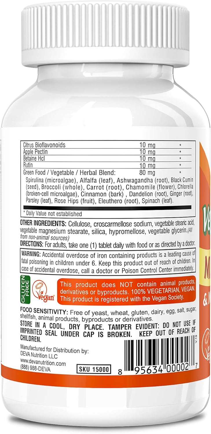 3 Packs of Deva Vegan Vitamins Daily Multivitamin & Mineral Supplement - 90 Tablets