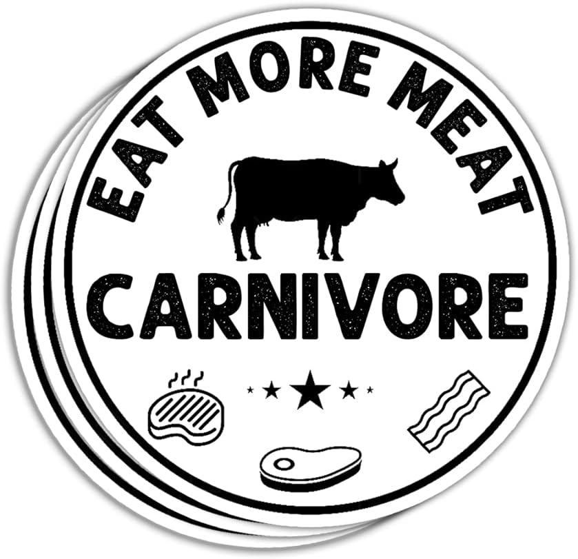 3-Piece Carnivore Ketogenic Diet Sticker Set for High-Fat, Low-Carb Keto Lifestyle - Perfect for Tumblers and Bumpers - 3x4 Inches