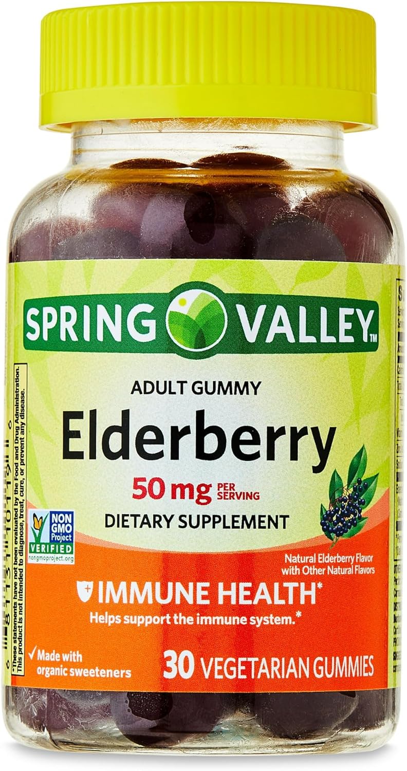 30-Count IKJ Elderberry Immune Support Vegetarian Gummies, 50mg - Dietary Supplement for Health