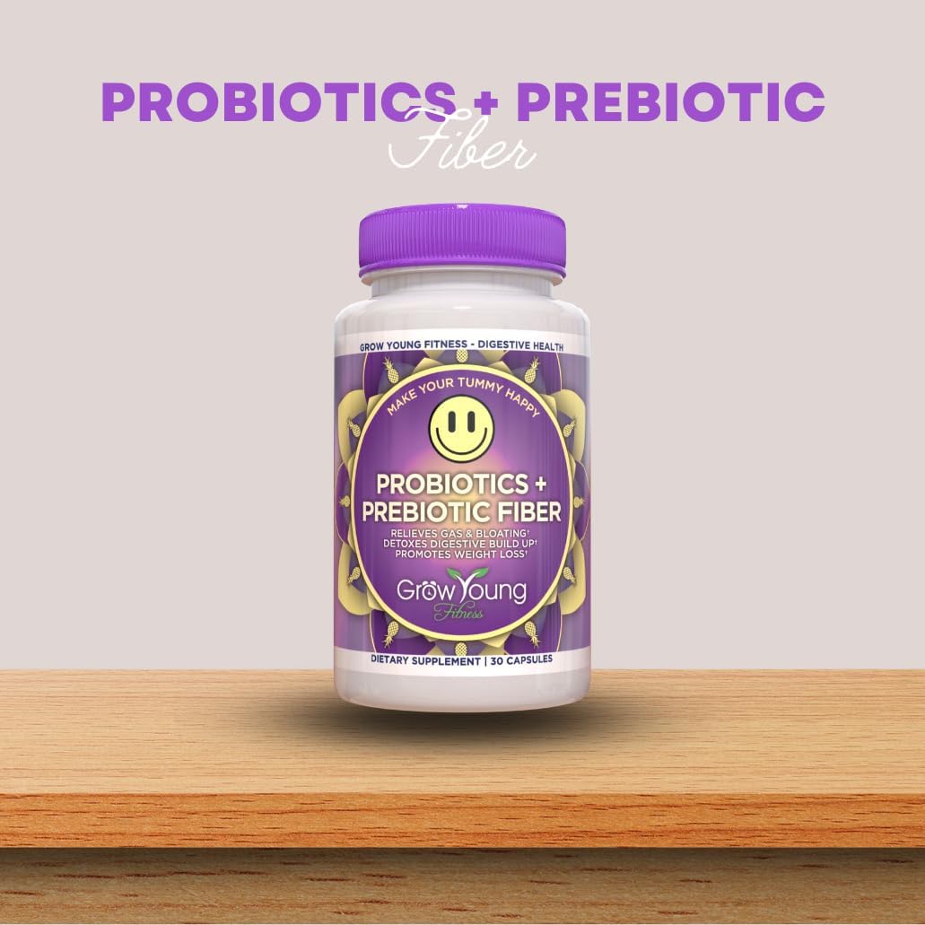 30-Day Supply: Grow Young Fitness Probiotic and Vanilla Collagen Bundle for Digestive Health, Skin, and Bones