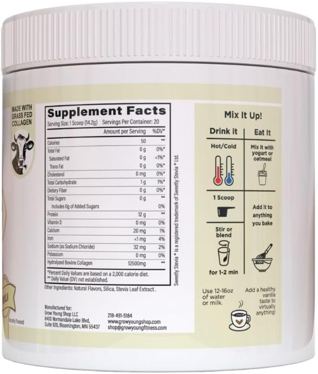 30-Day Supply: Grow Young Fitness Probiotic and Vanilla Collagen Bundle for Digestive Health, Skin, and Bones