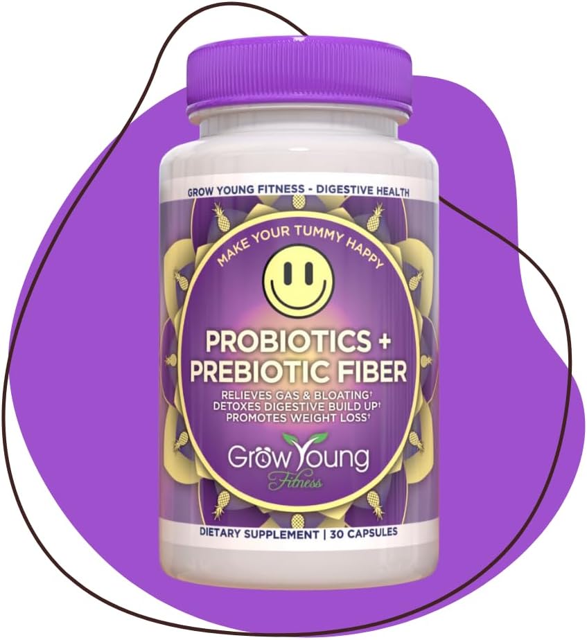 30-Day Supply: Grow Young Fitness Probiotic and Vanilla Collagen Bundle for Digestive Health, Skin, and Bones