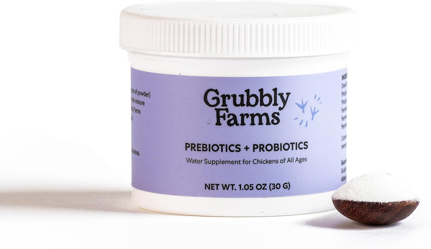 30-Day Supply of Grubbly Farms Prebiotics and Probiotics for Chickens