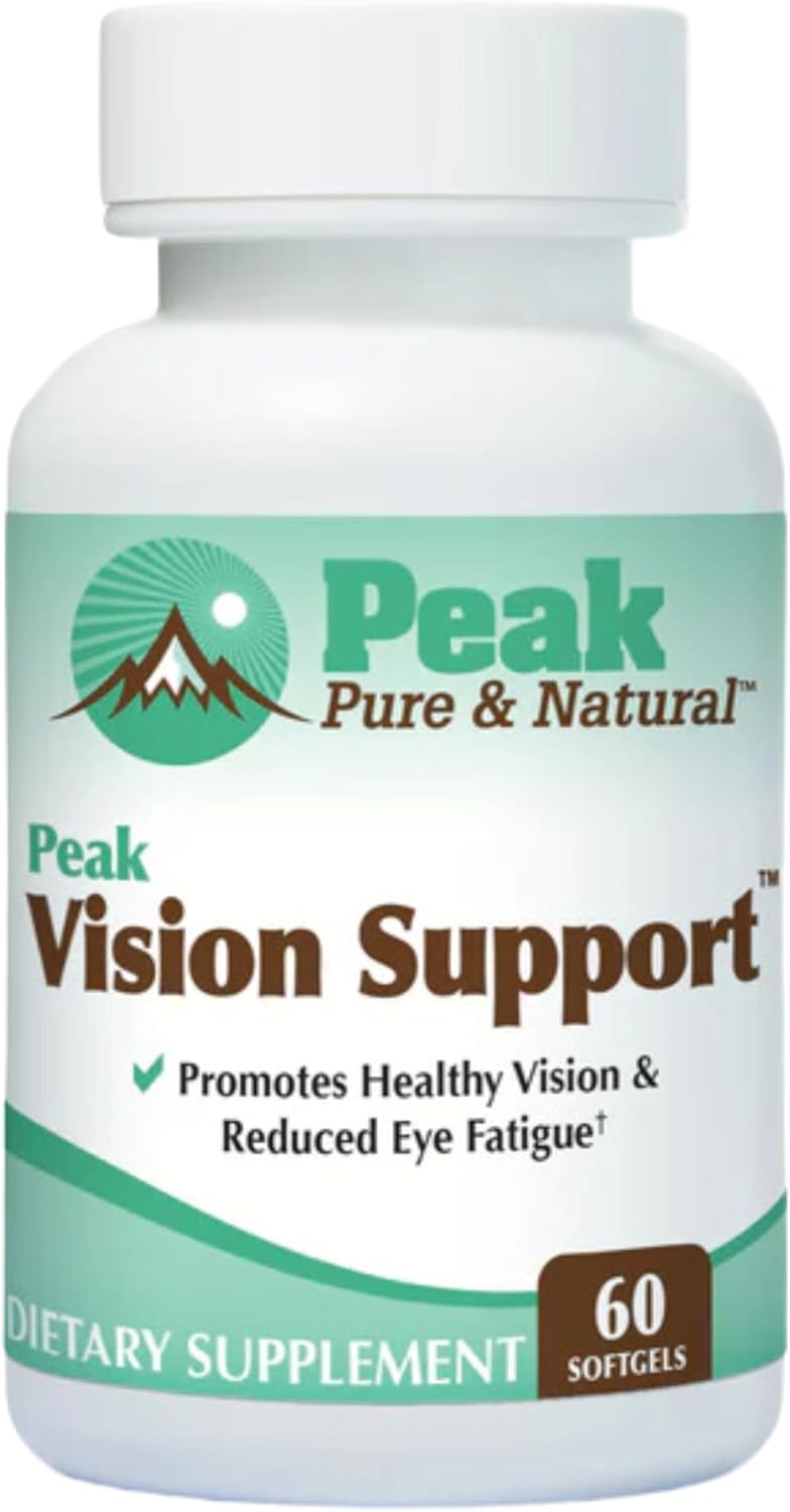 30 Servings of Peak Vision Support Eye Health Supplement with Lutein and Zeaxanthin - Natural Solution for Eye Fatigue, Blue Light Protection, and Clear Vision - Promotes Optimal Eye Health and Function