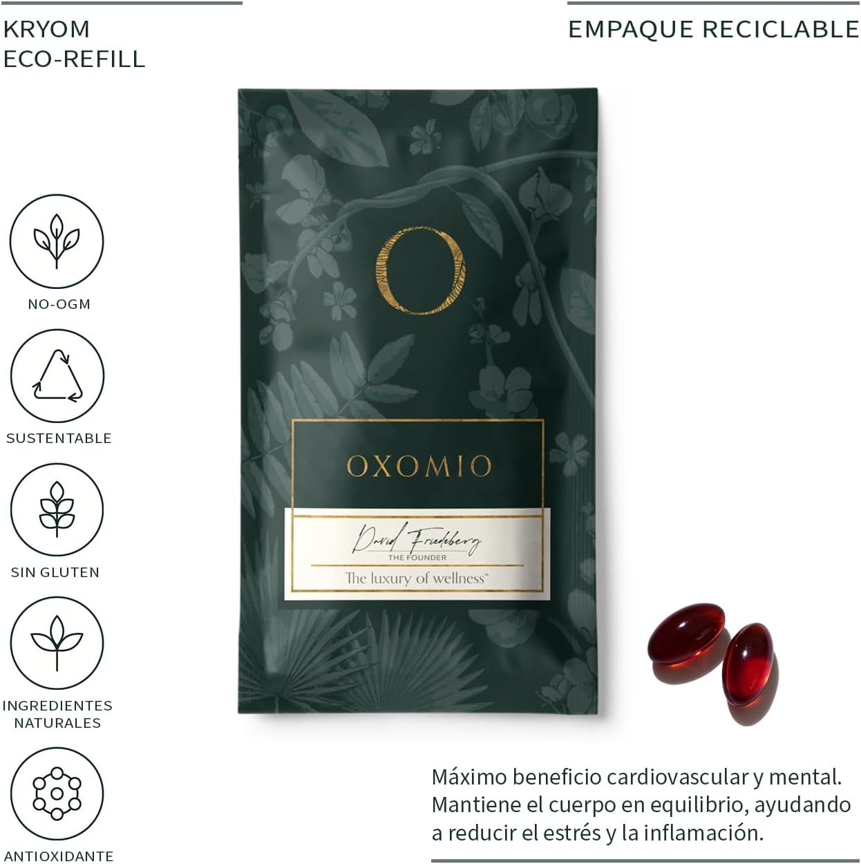 300 Capsules of OXOMIO Antarctic Essential in Glass Bottle - Premium Omega-3 Supplement