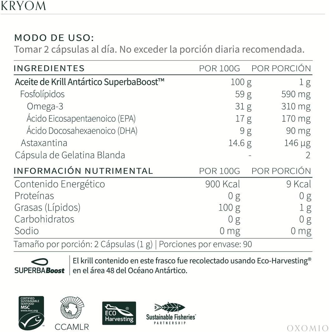 300 Capsules of OXOMIO Antarctic Essential in Glass Bottle - Premium Omega-3 Supplement