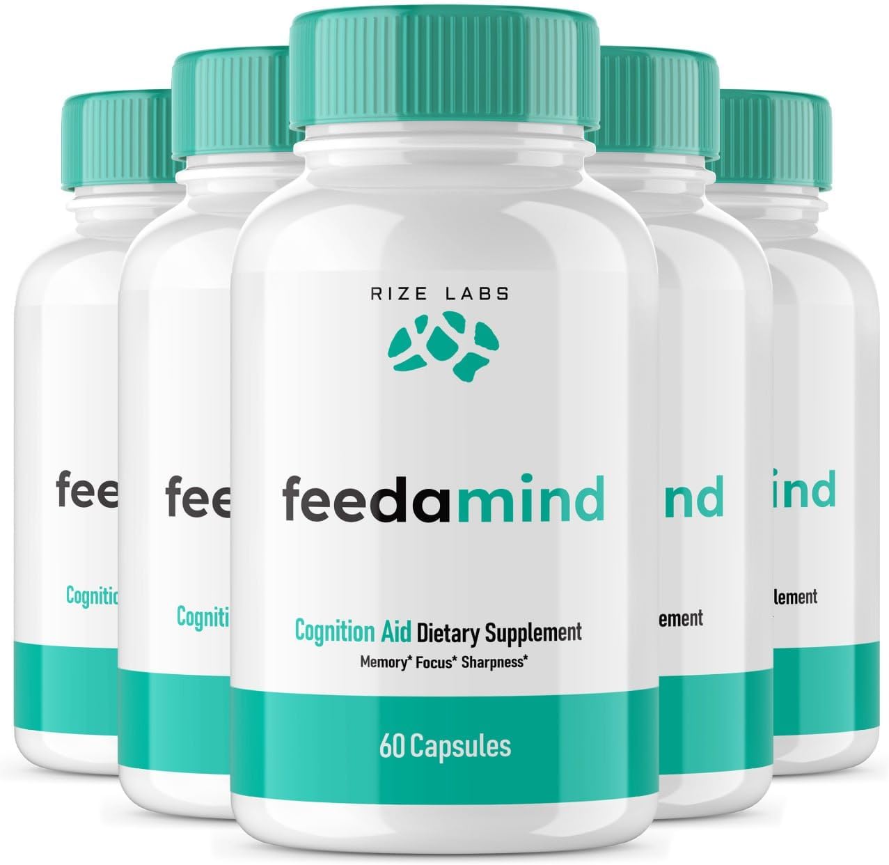 300 Capsules of Rize Labs Feedamind Cognitive Pills - Nootropic Brain Supplement for Memory, Clarity, and Focus