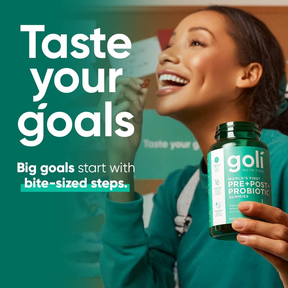 300 Count Goli Nutritional Supplement Gummies with Pre, Post, and Probiotics - Gluten-Free, Vegan, Non-GMO, Gelatin-Free