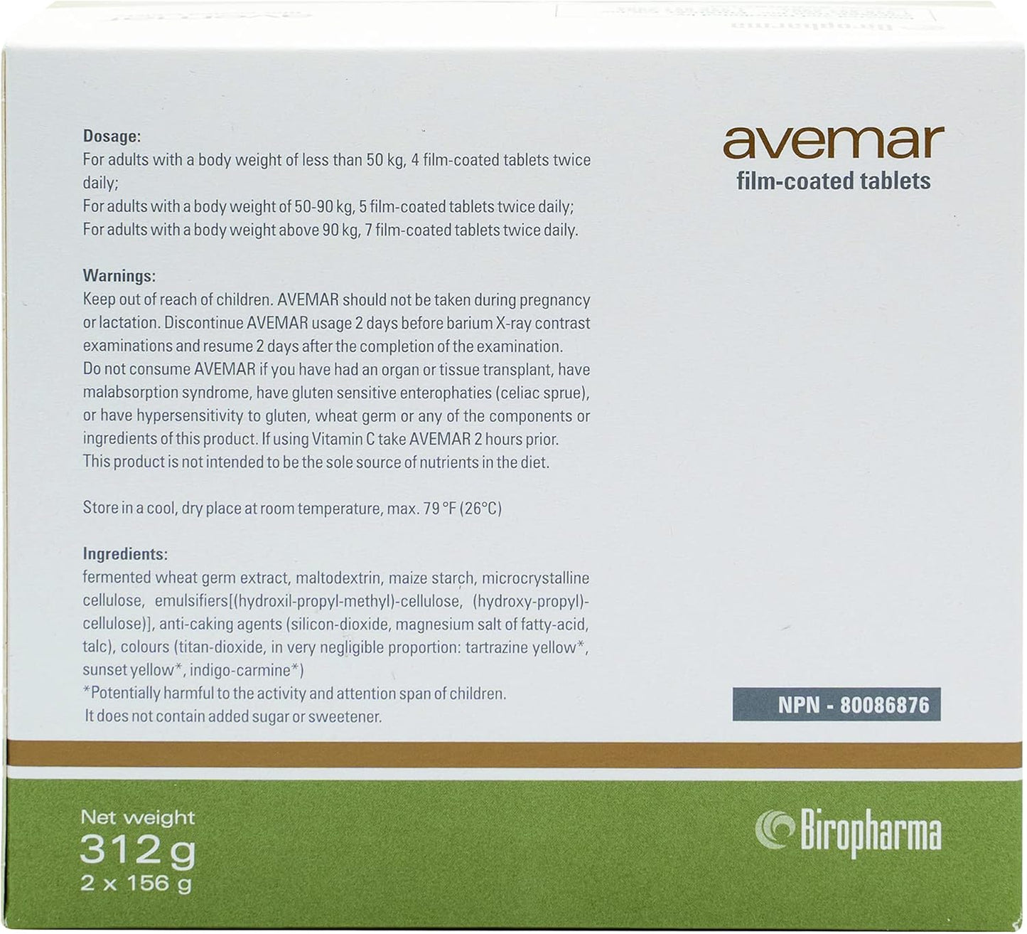 300 Tablets of Avemar Fermented Wheat Germ Extract with Spermidine for Immune & Cell Support, Energy Boost & Joint Health