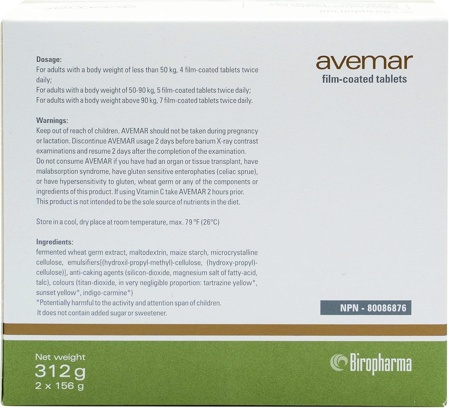 300 Tablets of Avemar Fermented Wheat Germ Extract with Spermidine for Immune & Cell Support, Energy Boost & Joint Health