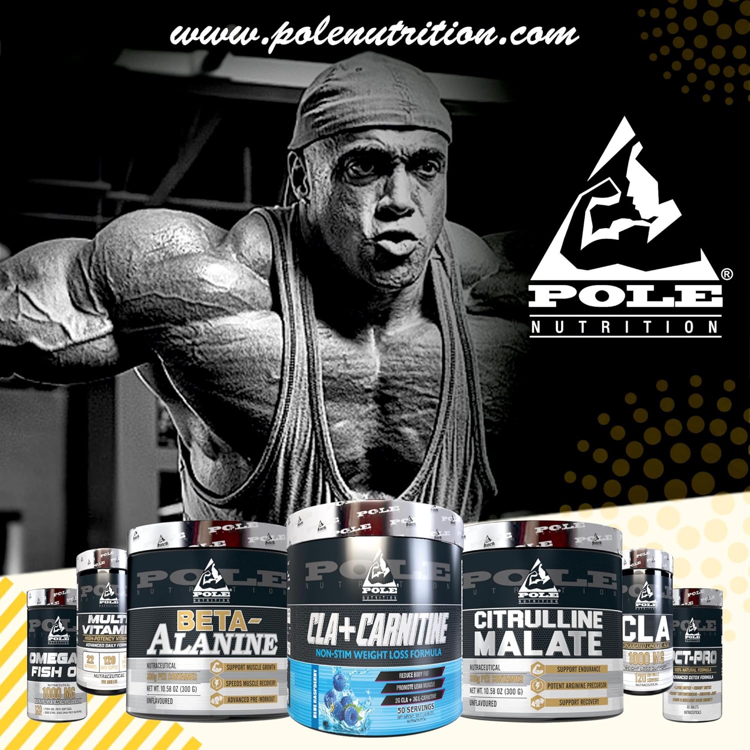 300g Pole Nutrition Beta-Alanine Powder - Unflavored, 75 Servings