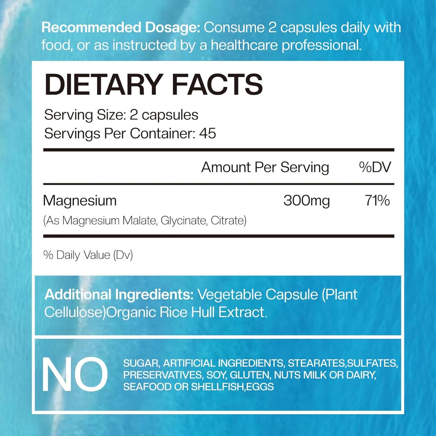 300mg Magnesium Capsules - Triple Complex Magnesium Supplement for Energy & Nerves - 90 Count Magnesium Glycinate, Citrate, & Malate Formula by VOLTZAP
