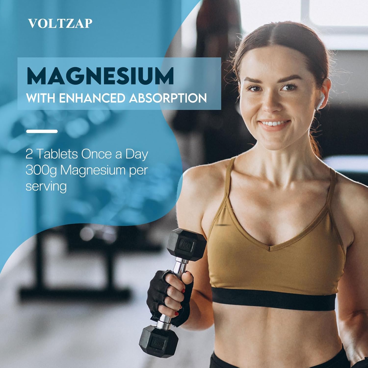 300mg Magnesium Capsules - Triple Complex Magnesium Supplement for Energy & Nerves - 90 Count Magnesium Glycinate, Citrate, & Malate Formula by VOLTZAP