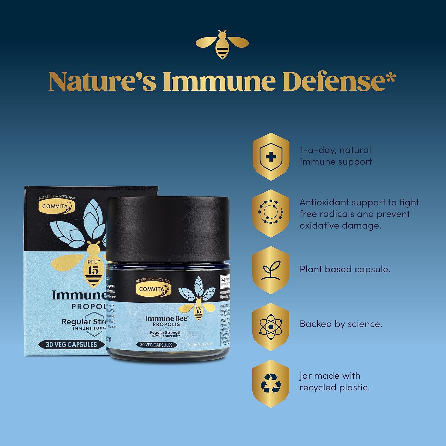 30ct COMVITA Propolis Vcaps with PFL 15 Strength