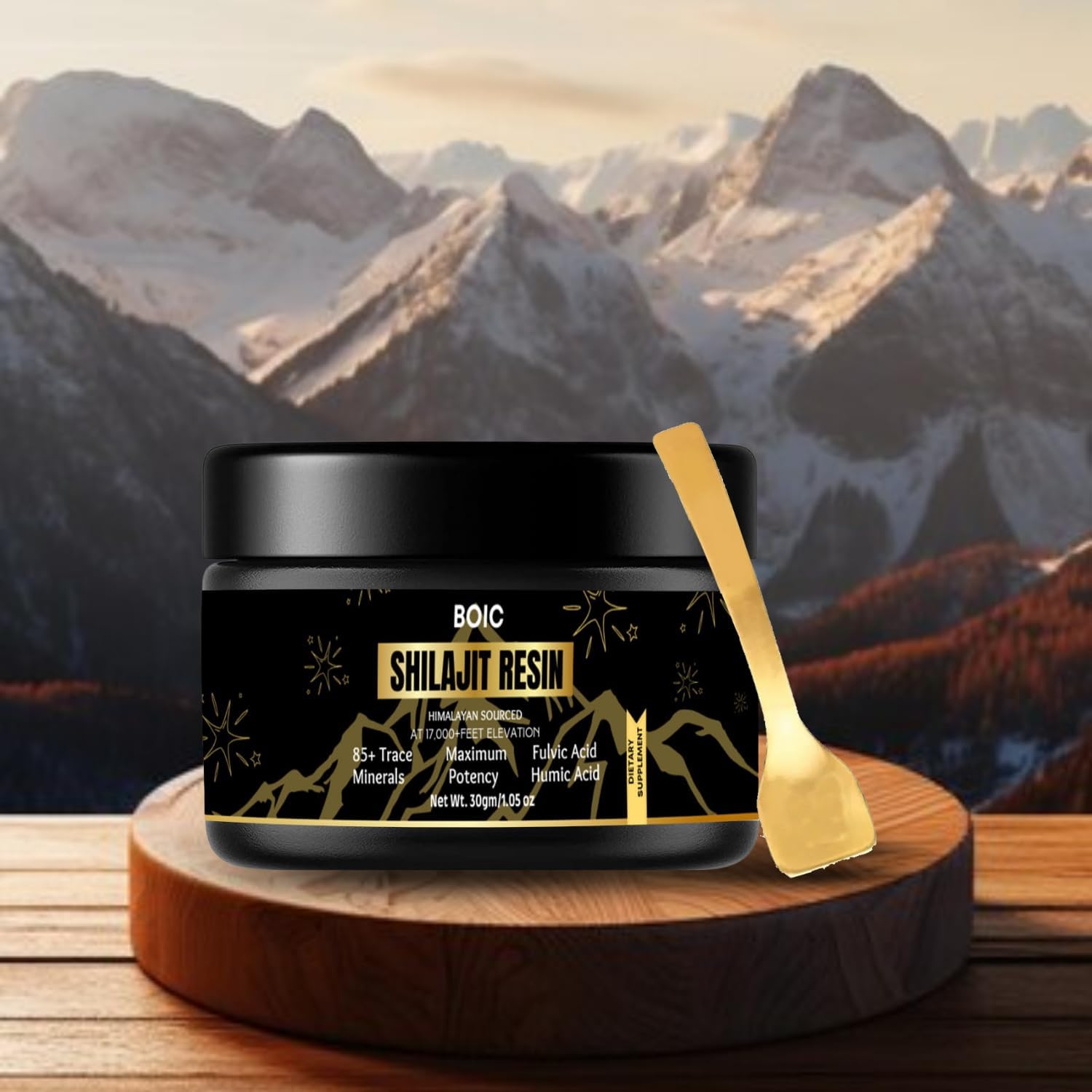 30Gm BOIC Pure Black Himalayan Shilajit Resin for Energy and Immune Support - 60 Day Supply for Men and Women