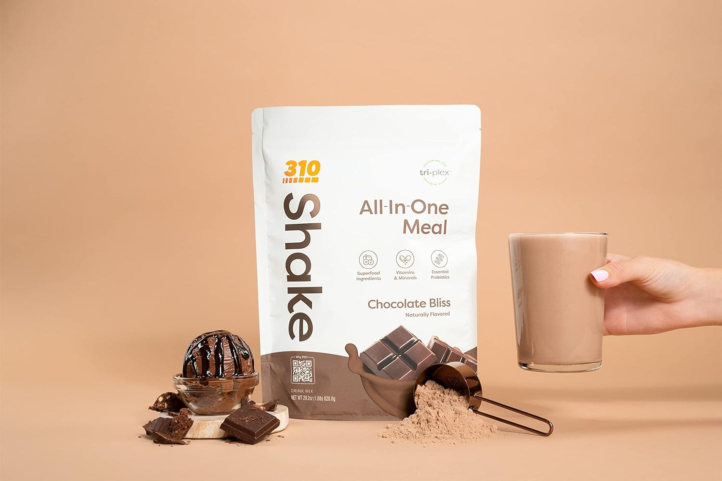 310 Nutrition All-In-One Meal Replacement Shake - New Formula with Vegan Superfood Blend, Low Carb & Keto Friendly - Triple Flavor Pack