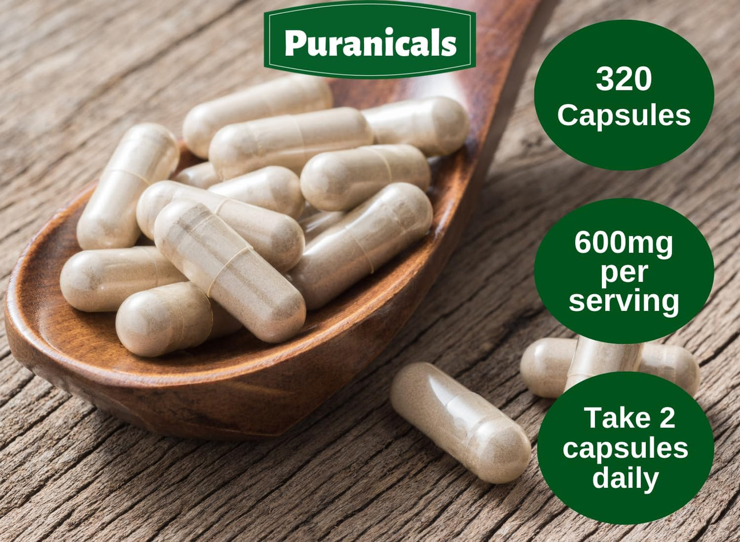 320 Capsules Puranicals Holy Basil Premium Supplement | Non GMO & Gluten Free | 600 mg Per Serving | Pure Herb Leaf