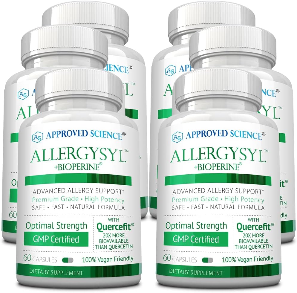 360 Capsules of Approved Science Allergysyl for Seasonal Allergy Relief, Immune Support, Antioxidant-Rich, Vegan Formula - Made in USA