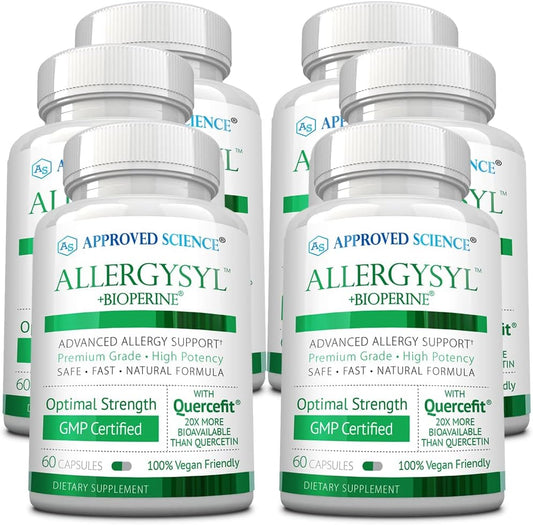 360 Capsules of Approved Science Allergysyl for Seasonal Allergy Relief, Immune Support, Antioxidant-Rich, Vegan Formula - Made in USA