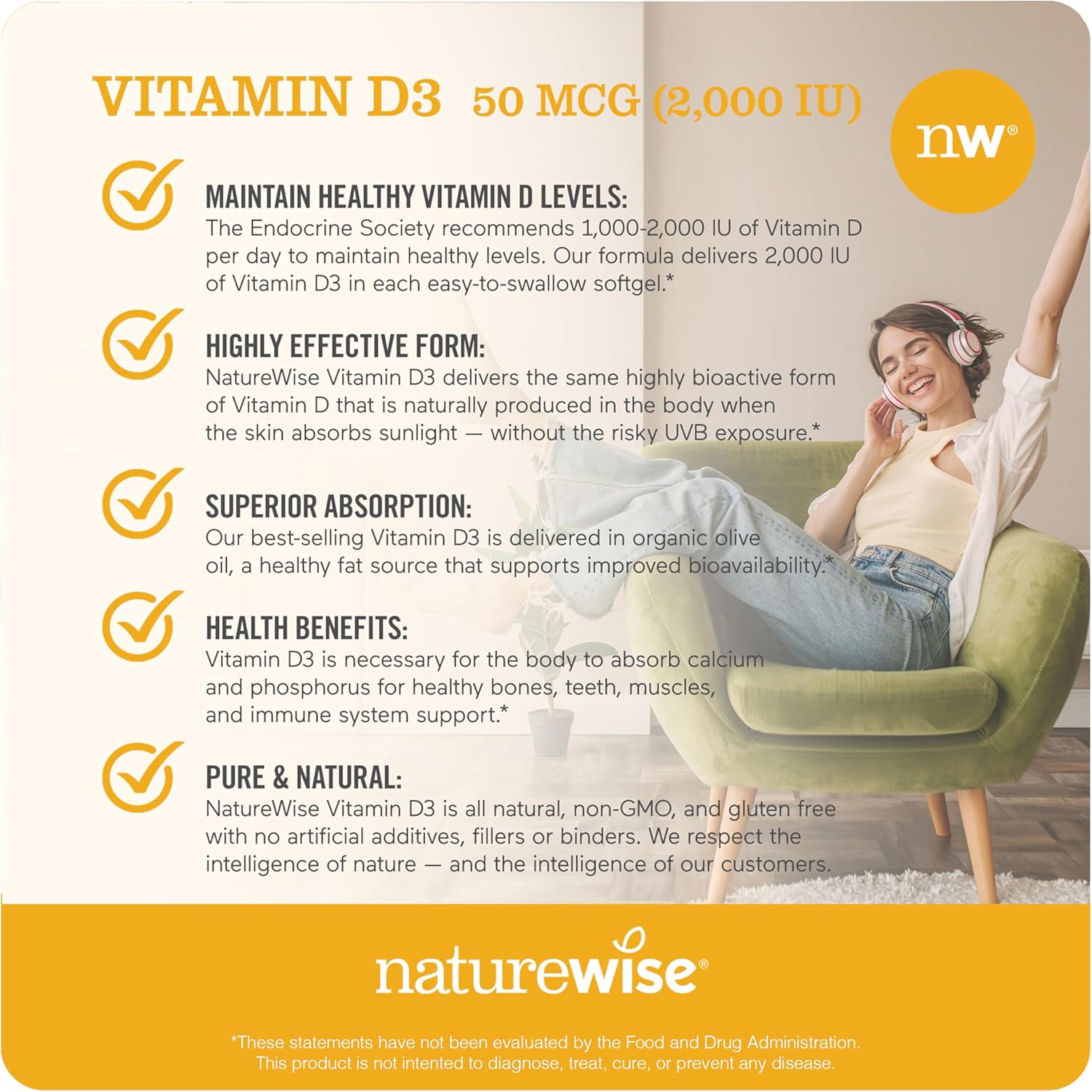 360 Count of NatureWise Vitamin D3 2000iu & 150 Softgels of Vitamin B Complex - Supports Muscle Function, Immune System, Energy, and Mental Clarity