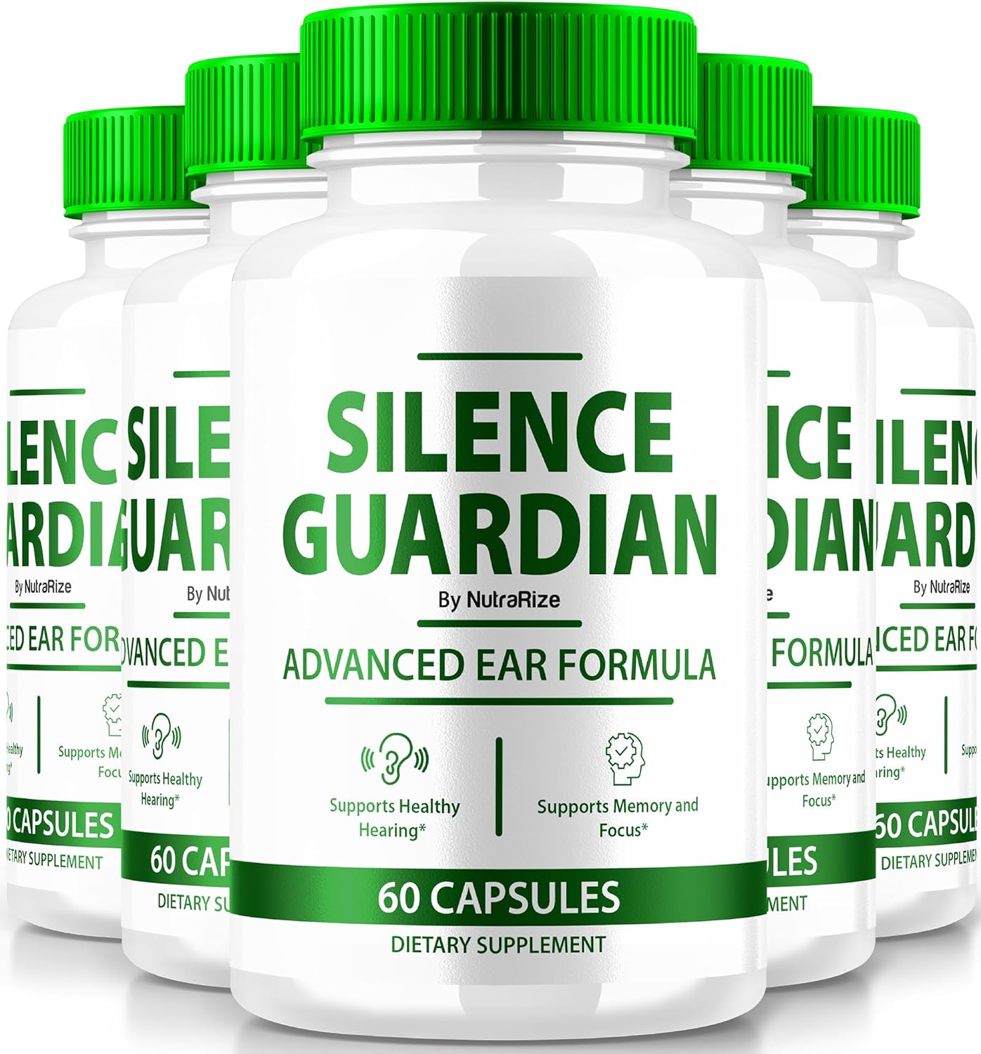 360 Hearing Support: NutraRize Silence Guardian - 5 Pack of Advanced Ear Formula with All Natural Ingredients (300 Capsules)