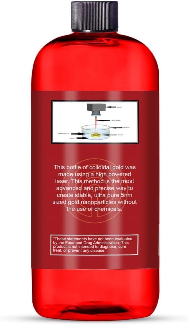 36.5oz Atlantean Alchemy Colloidal Gold 500PPM - High-Quality Laser Production