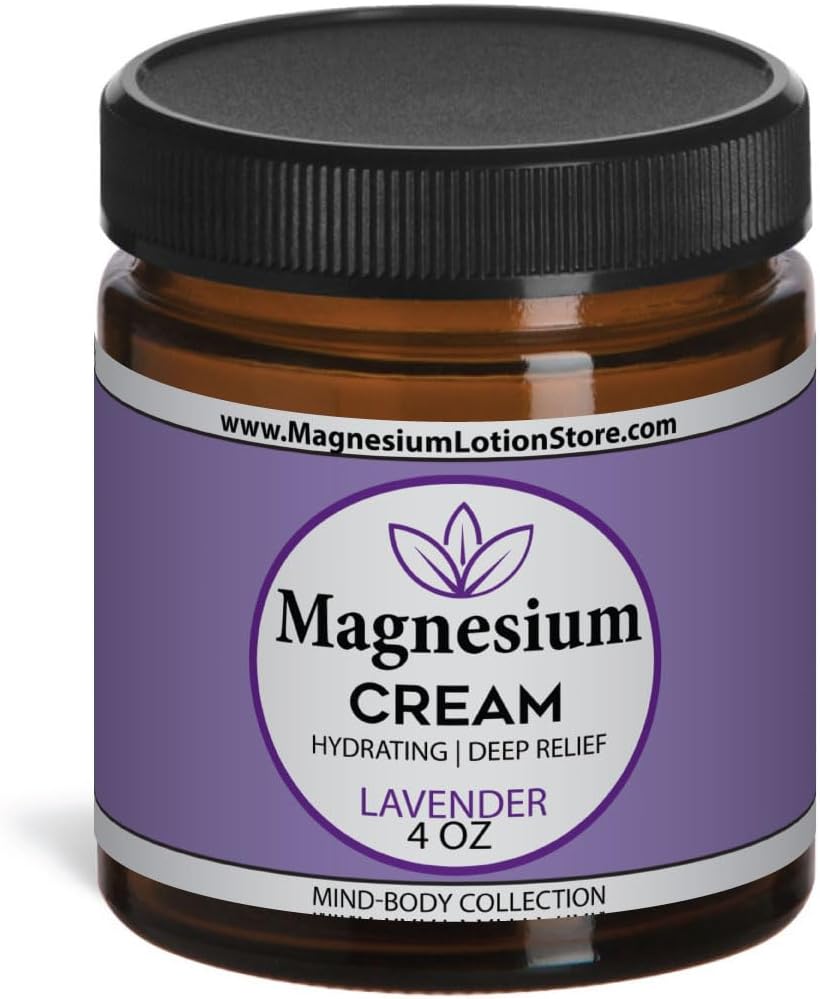 4 oz Lavender Magnesium Cream Lotion for Nighttime Use - Made in the USA