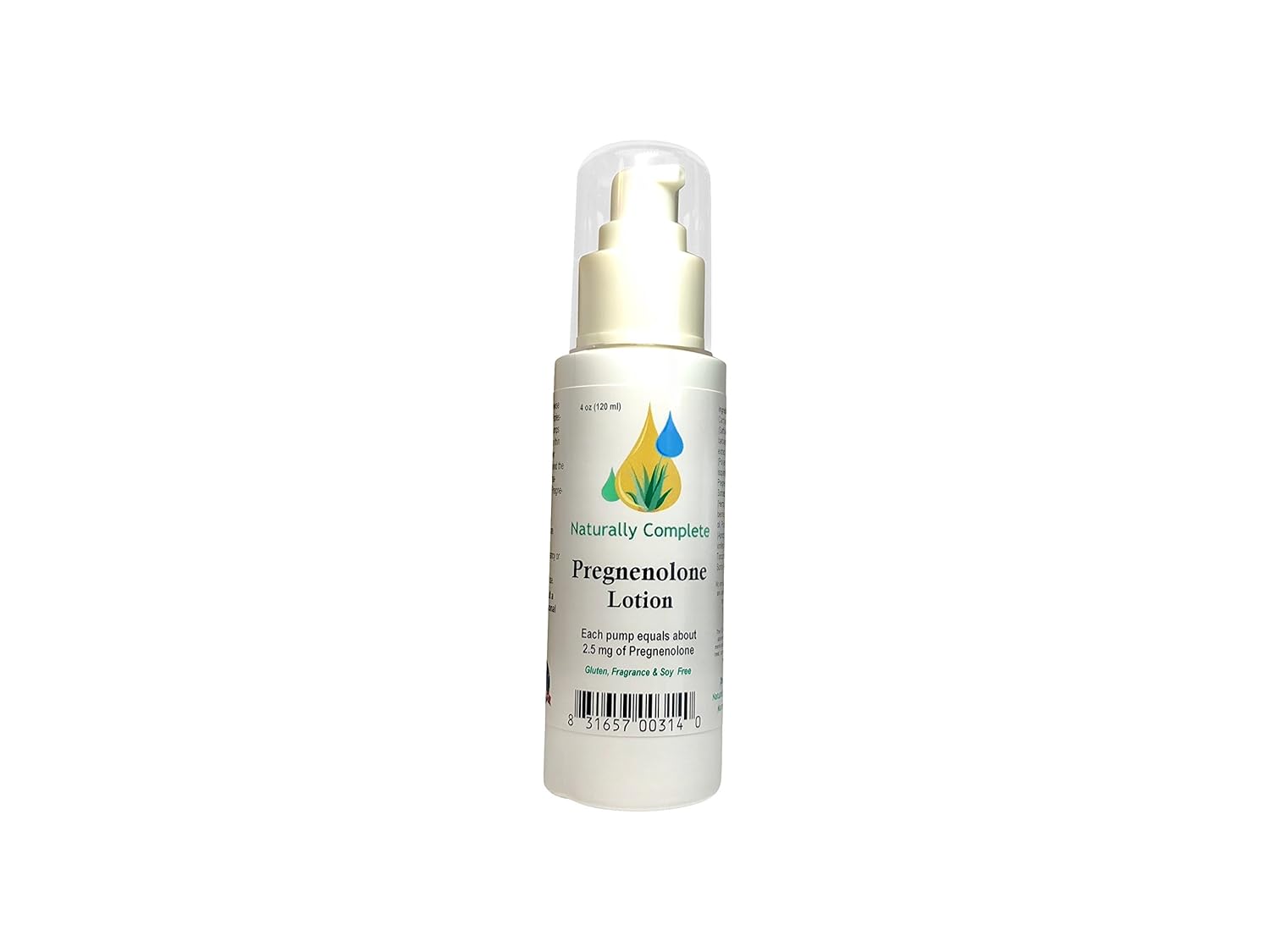 4 oz. Non-GMO Pregnenolone Lotion: Anti-Aging, Fragrance-Free & Made In USA