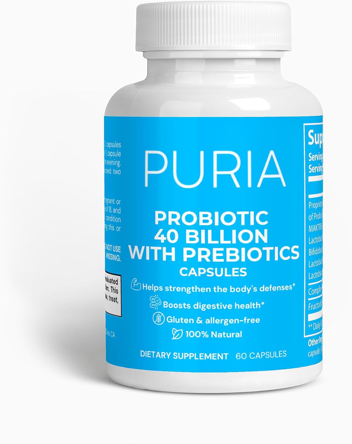 40 Billion Probiotic Capsules with Prebiotics | USA-Made, Gluten & Allergen-Free | Supports Digestive Health, Immune System, and Skin