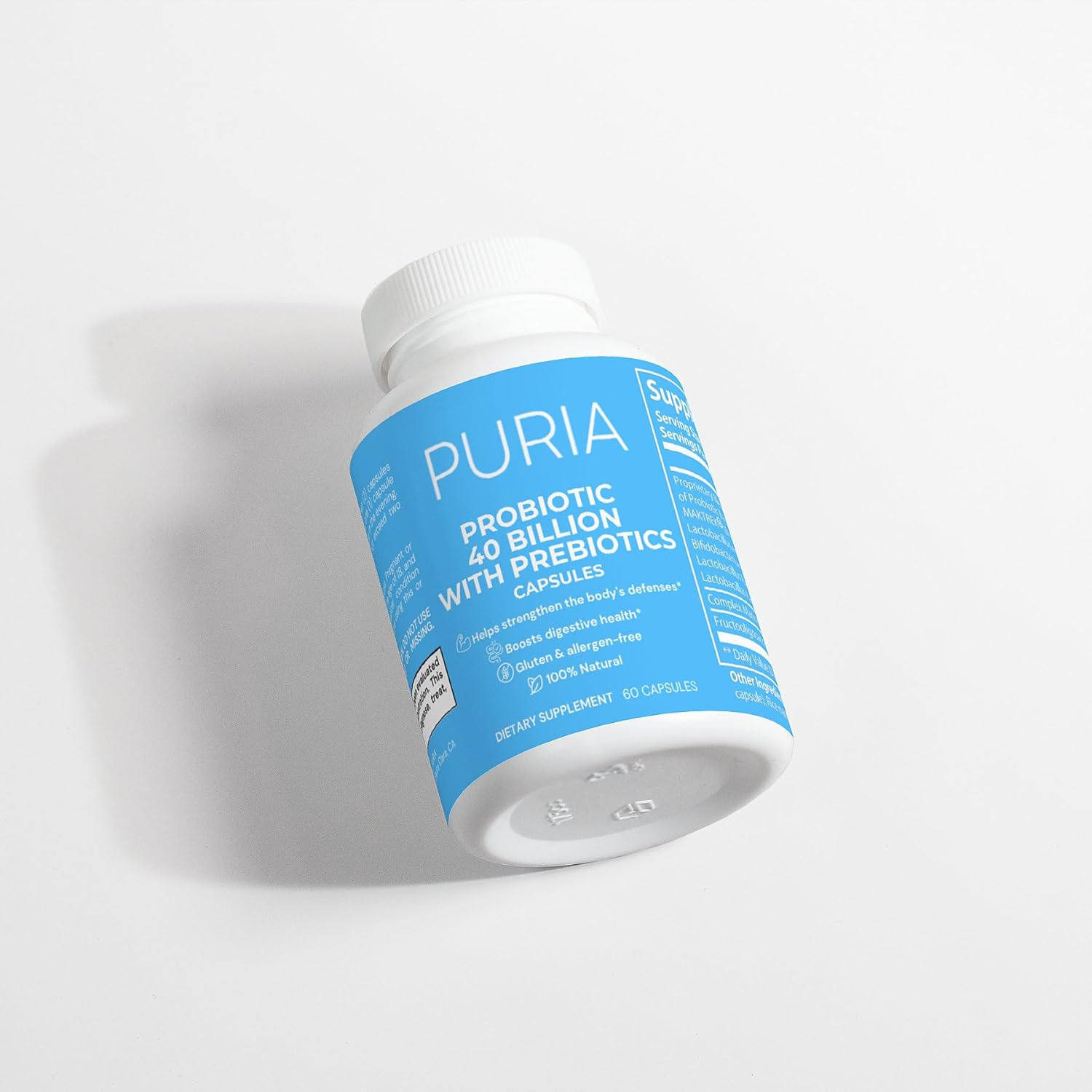 40 Billion Probiotic Capsules with Prebiotics | USA-Made, Gluten & Allergen-Free | Supports Digestive Health, Immune System, and Skin
