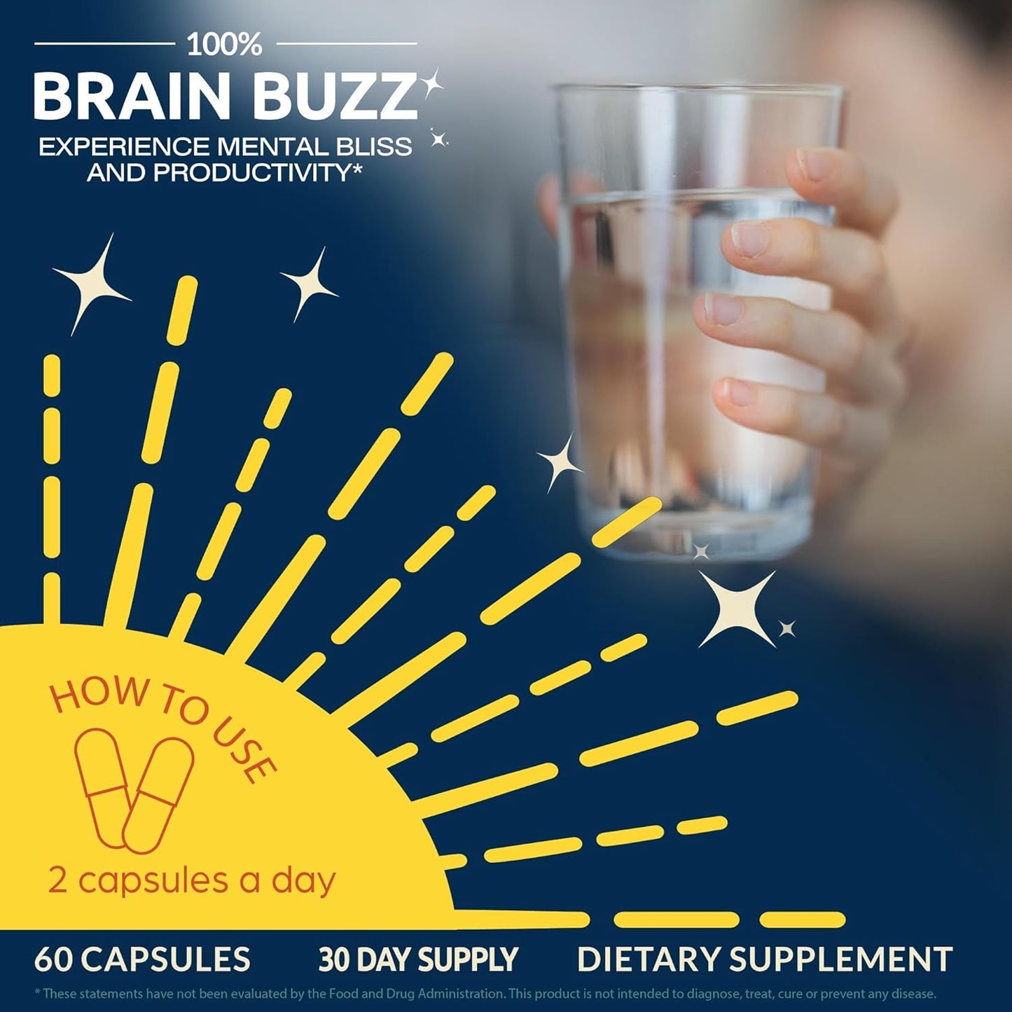 40-in-1 Memory & Focus Brain Booster Supplement for Men & Women | Enhance Clarity, Energy, Performance | Veggie Capsules