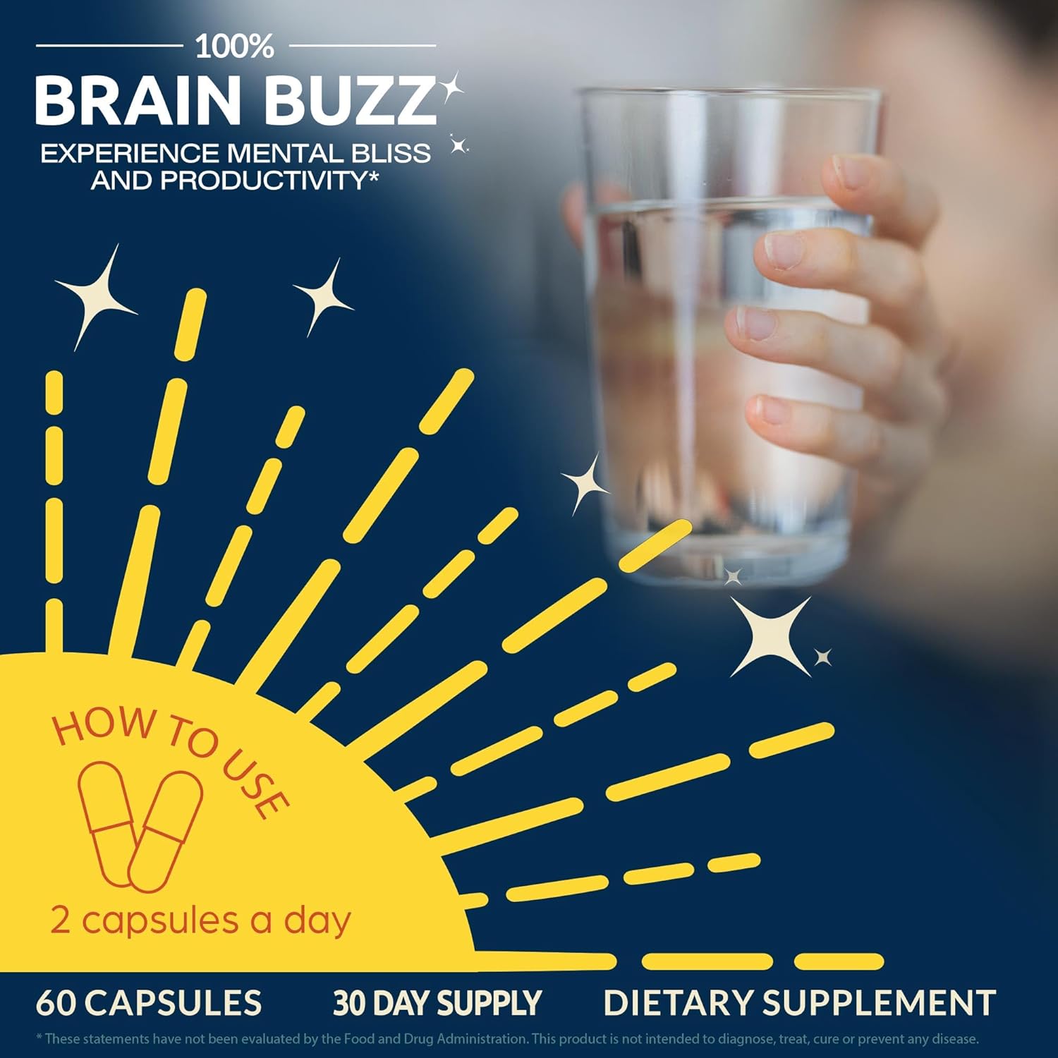 40-in-1 Memory & Focus Brain Booster Supplement for Men & Women | Enhance Clarity, Energy, Performance | Veggie Capsules