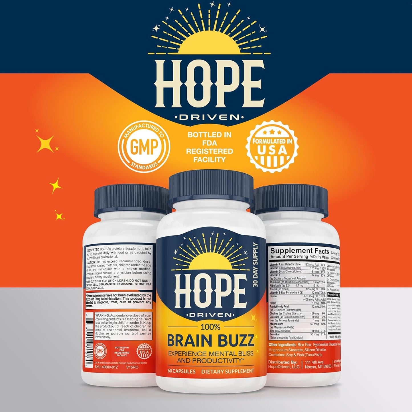 40-in-1 Memory & Focus Brain Booster Supplement for Men & Women | Enhance Clarity, Energy, Performance | Veggie Capsules