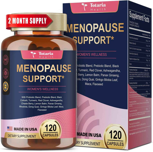 40-in-1 Menopause Supplements for Women, w/Probiotics, DIM, Vitex, Dong Quai, Red Clover and More, Easy to Swallow, Gluten Free