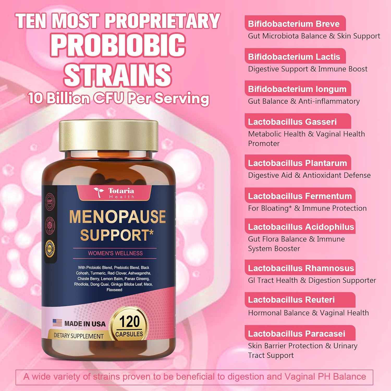 40-in-1 Menopause Supplements for Women, w/Probiotics, DIM, Vitex, Dong Quai, Red Clover and More, Easy to Swallow, Gluten Free