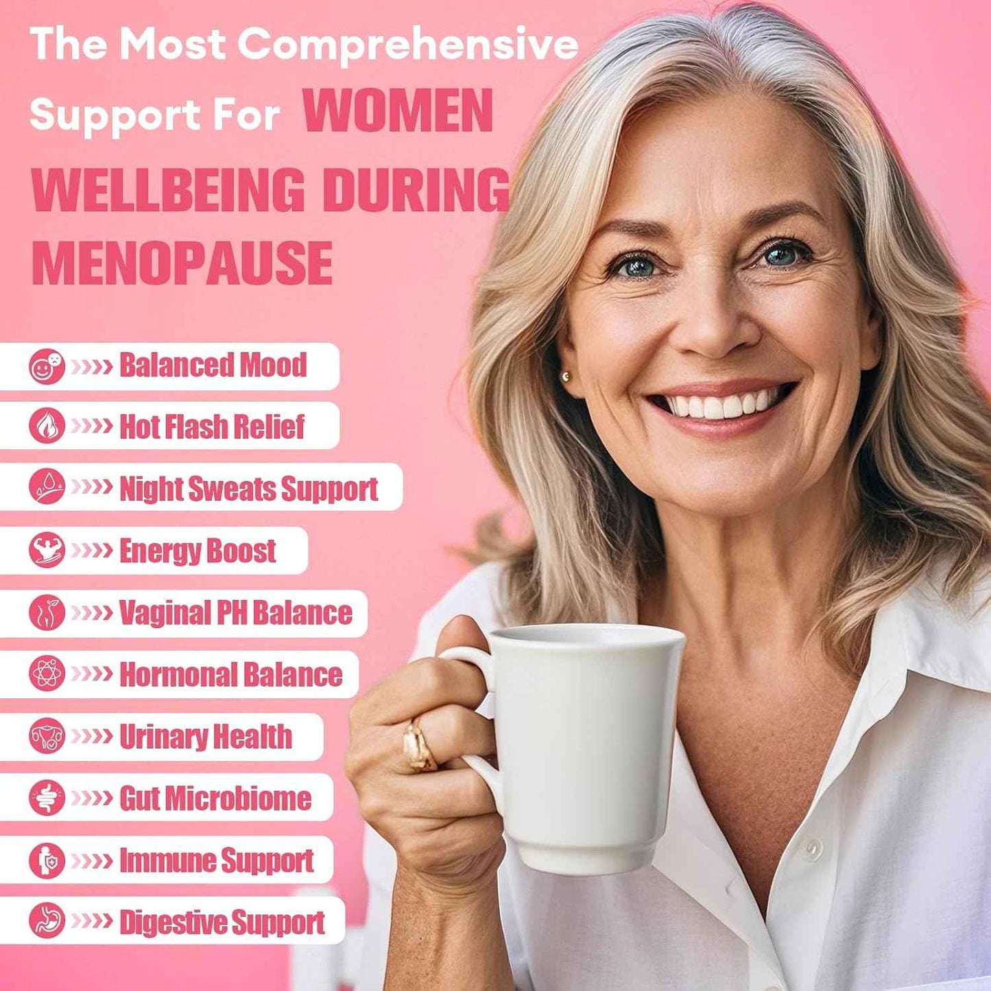 40-in-1 Menopause Supplements for Women, w/Probiotics, DIM, Vitex, Dong Quai, Red Clover and More, Easy to Swallow, Gluten Free