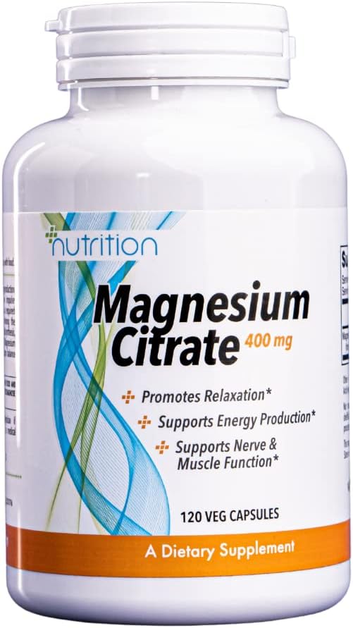 400mg Magnesium Citrate Capsules for Nutritional Health - 120 Count Dietary Supplement