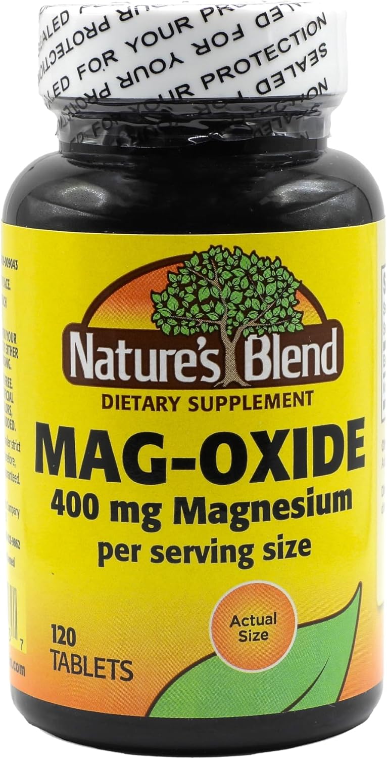 400mg Nature's Blend Magnesium Oxide Tablet for Essential Nutrient Support