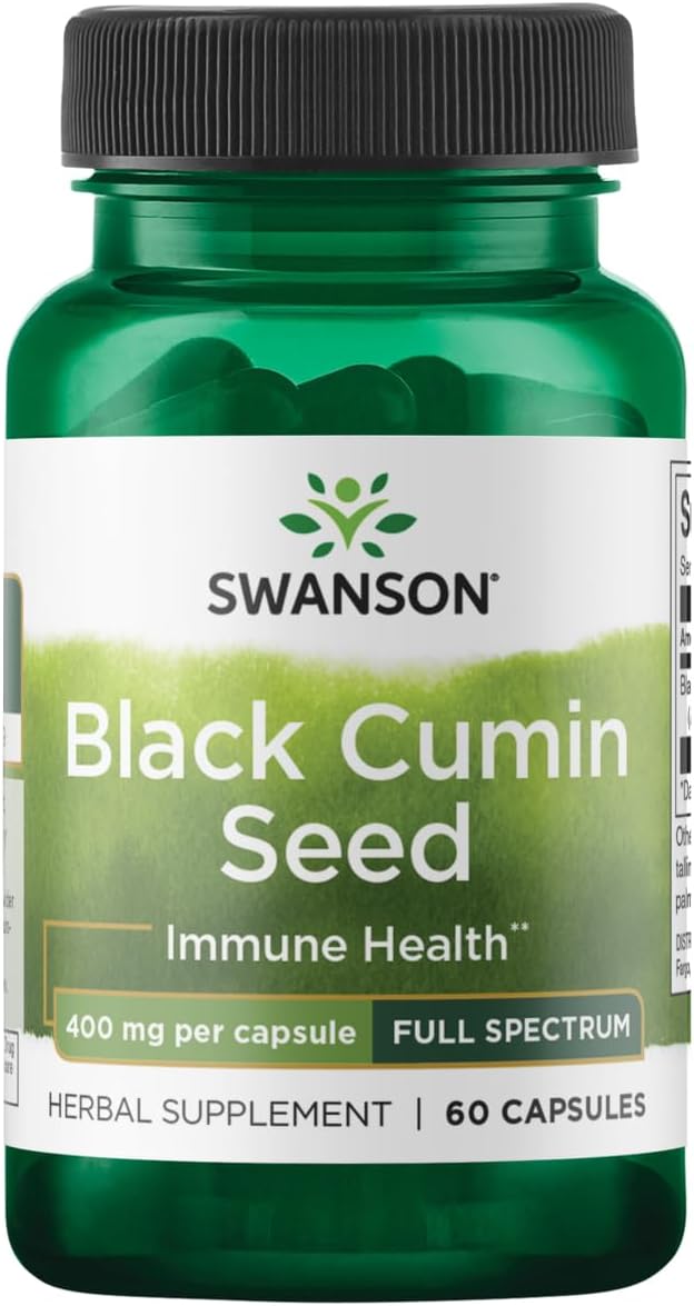 400mg Swanson Full Spectrum Black Cumin Seed Capsules - Pack of 60