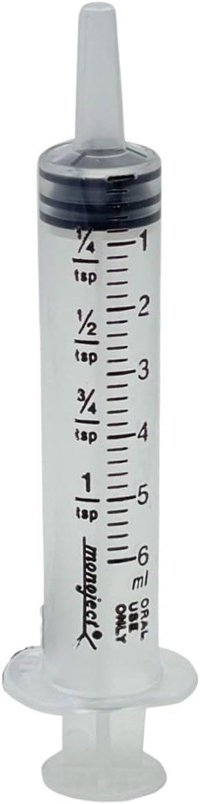 sandhill-tools-oral-medicine-syringes-6-ml-1-tsp-with-tapered-bottle-adapters---pack-of-5-for-accurate-dosage-administration-6